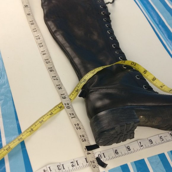 GENUINE LEATHER COUNTRY VICTORIAN OTK TALL ZIP/LACE UP GOTH BOOT 7US/5UK - Picture 16 of 16